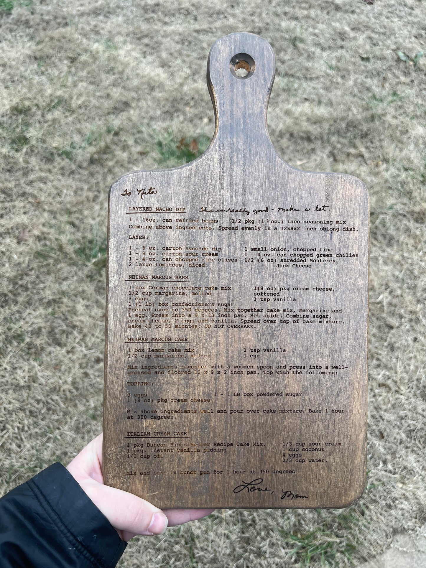 Handwritten Recipe Board