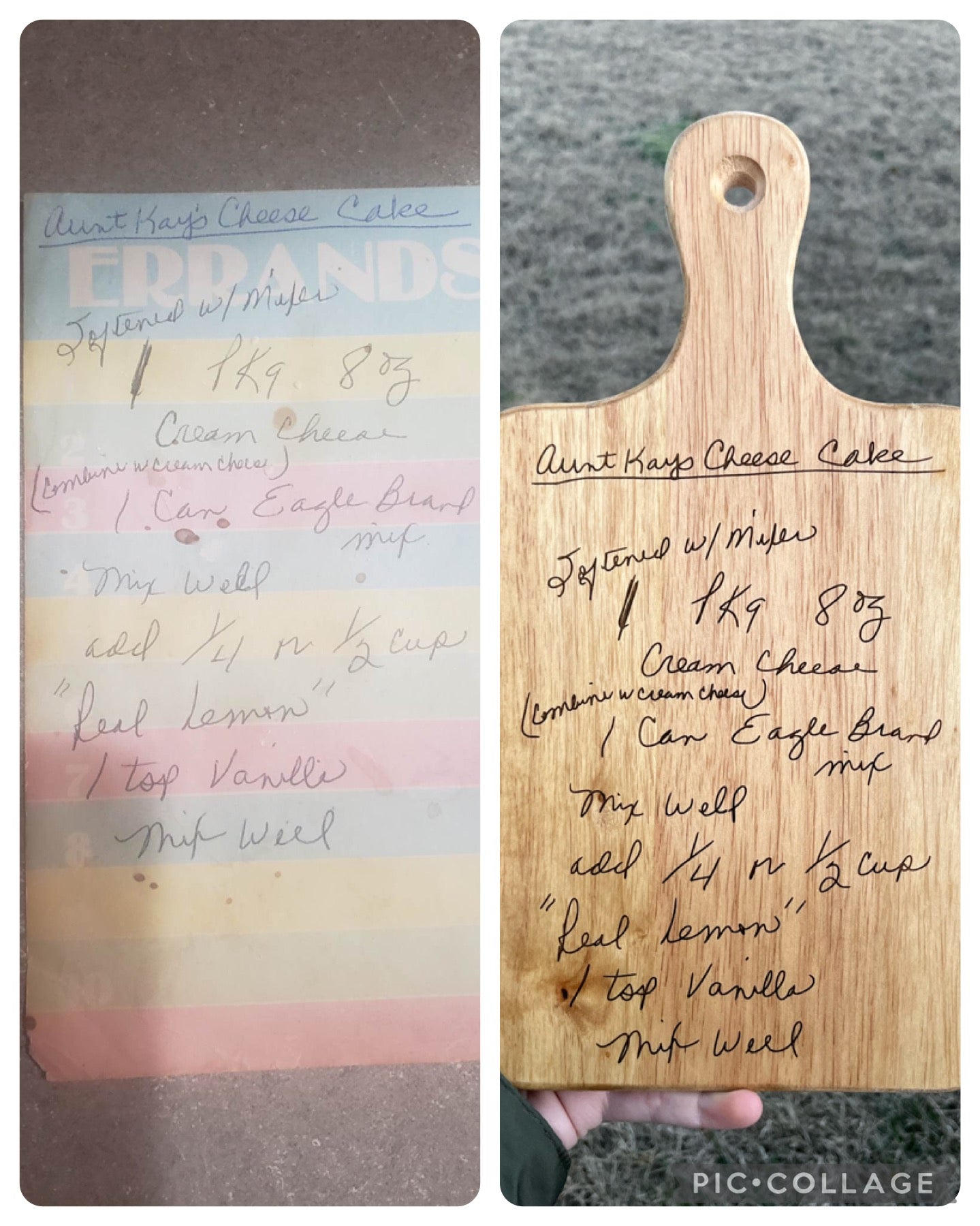 Handwritten Recipe Board