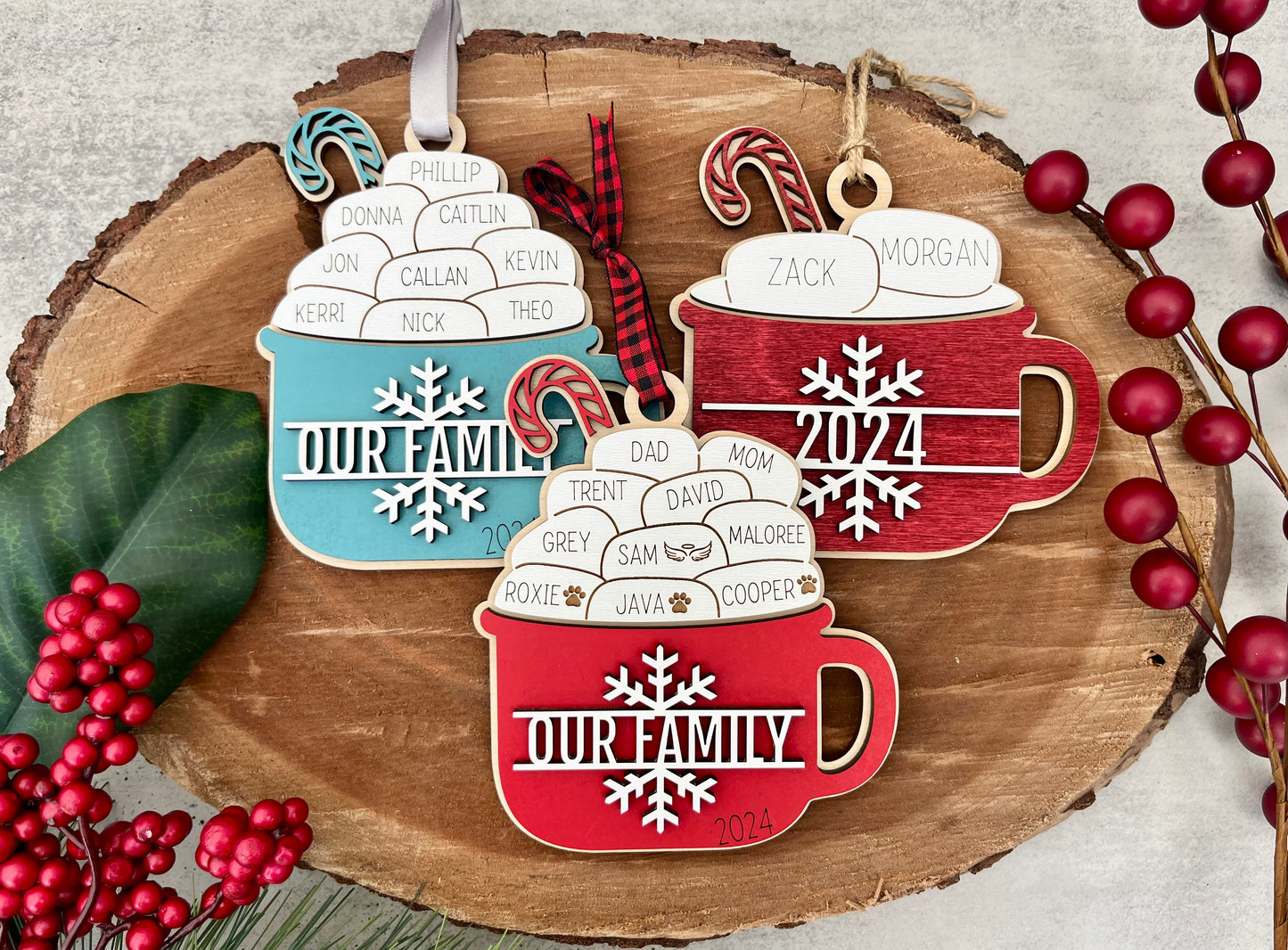 Up to 11 Names | Family Christmas Ornament Personalized