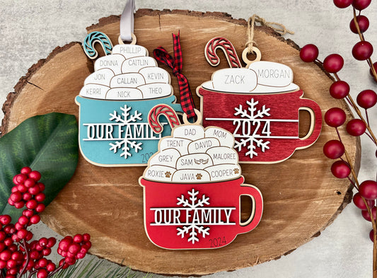 Up to 11 Names | Family Christmas Ornament Personalized