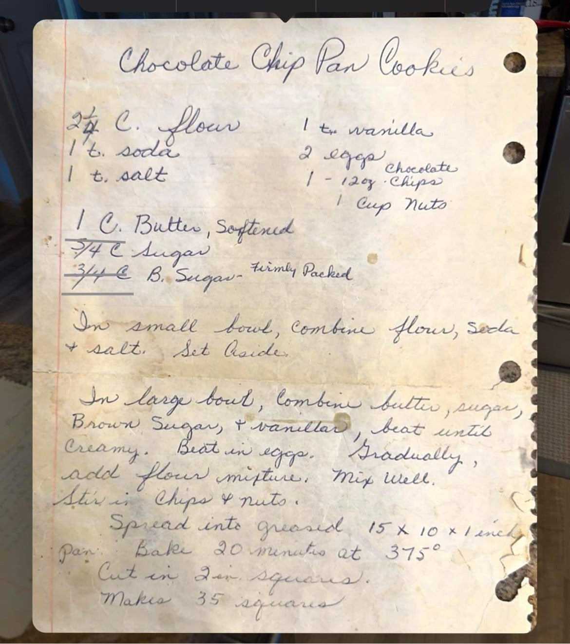 Handwritten Recipe Board