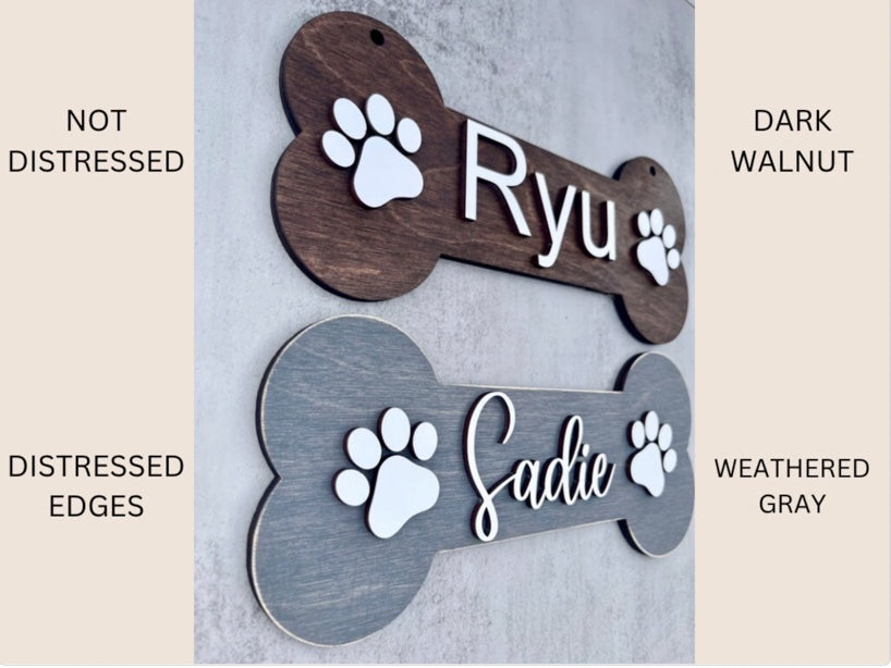 Large Personalized Dog Bone Name Sign