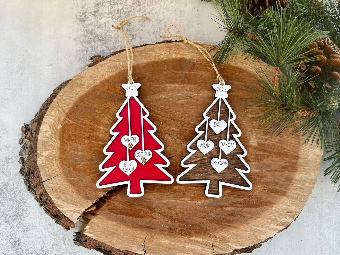 Personalized Christmas Tree Name Ornament | Up to 7 Family Names
