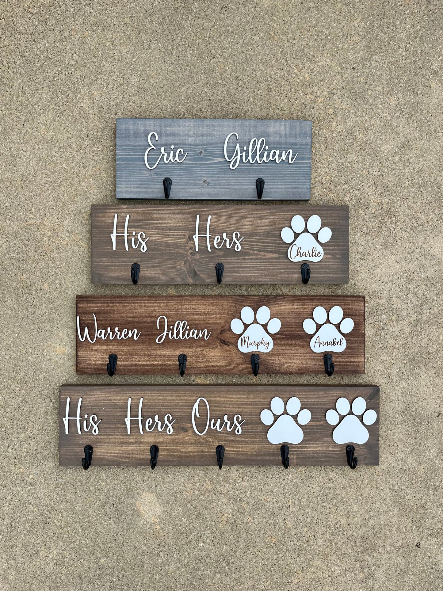 Personalized His Hers Key Holder | Dog Leash Holder