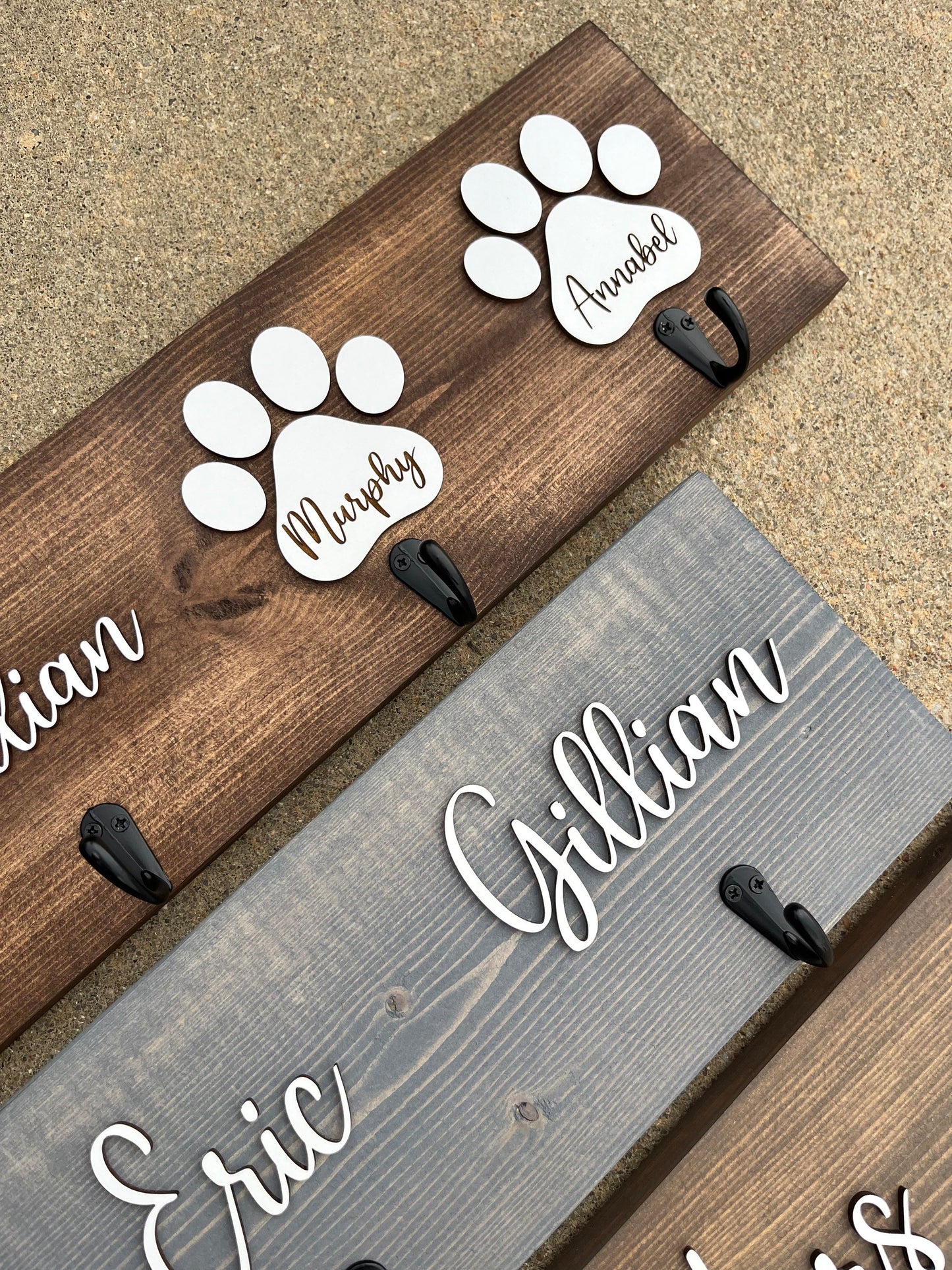 Personalized His Hers Key Holder | Dog Leash Holder