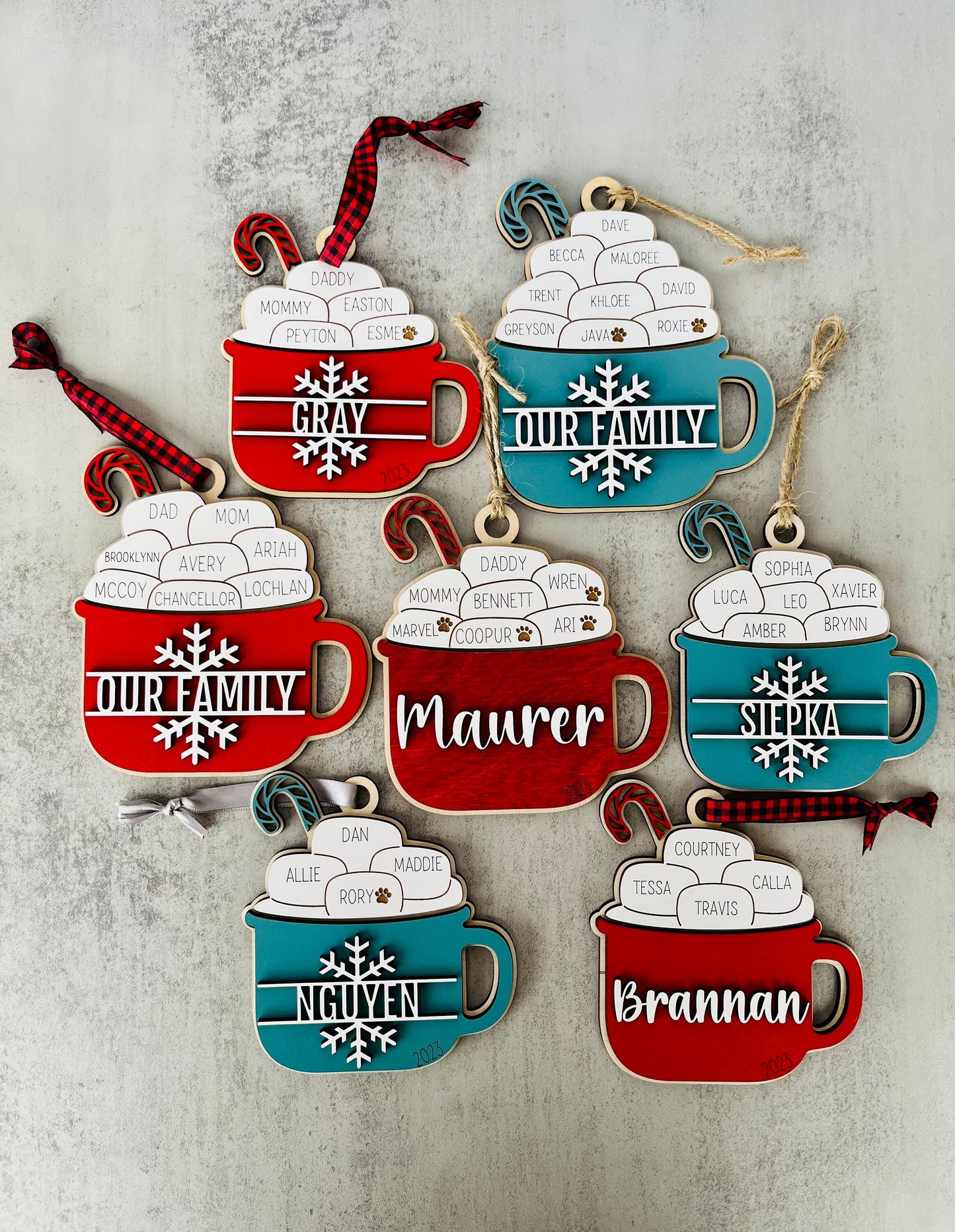 Up to 11 Names | Family Christmas Ornament Personalized