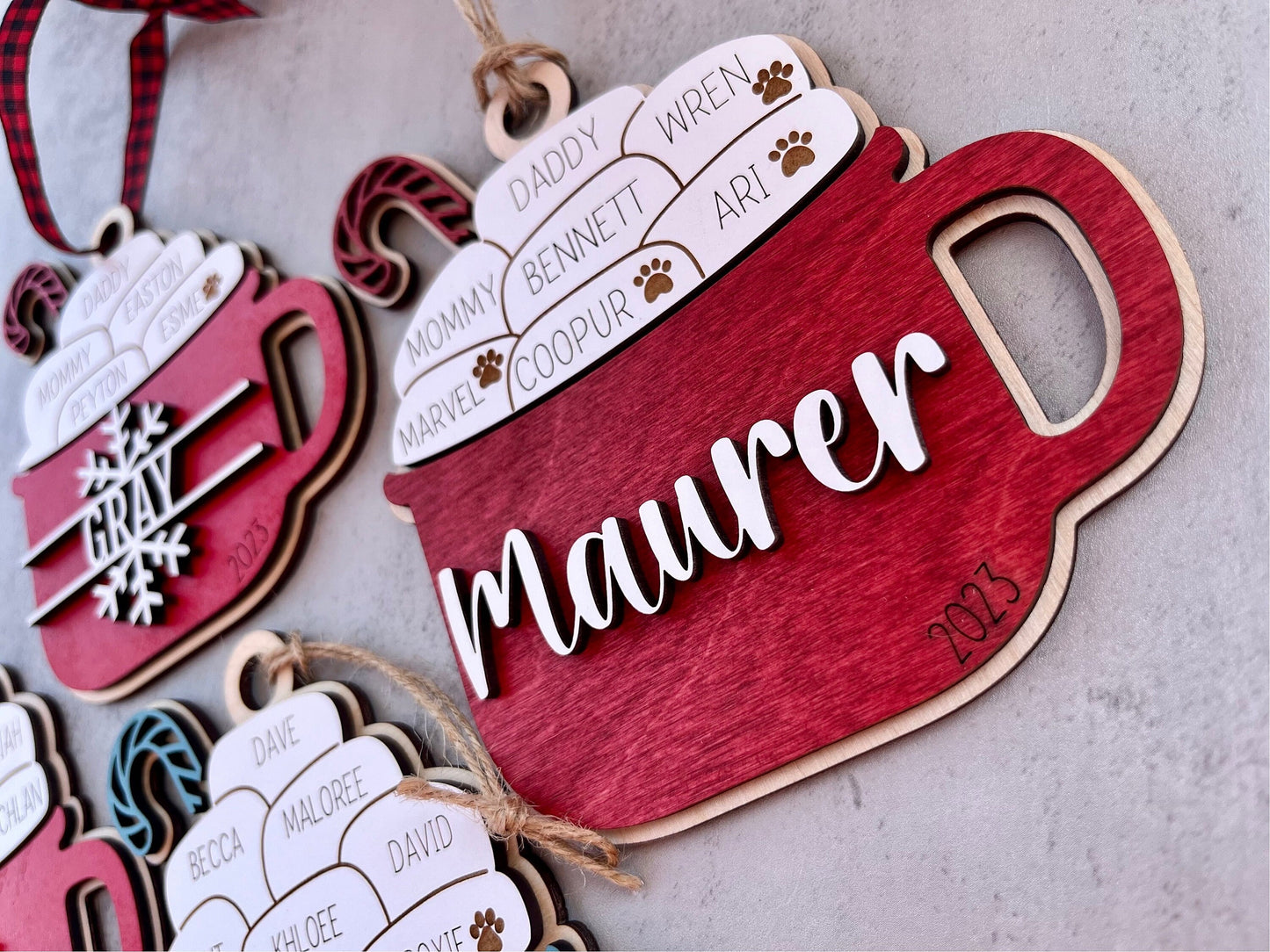 Up to 11 Names | Family Christmas Ornament Personalized