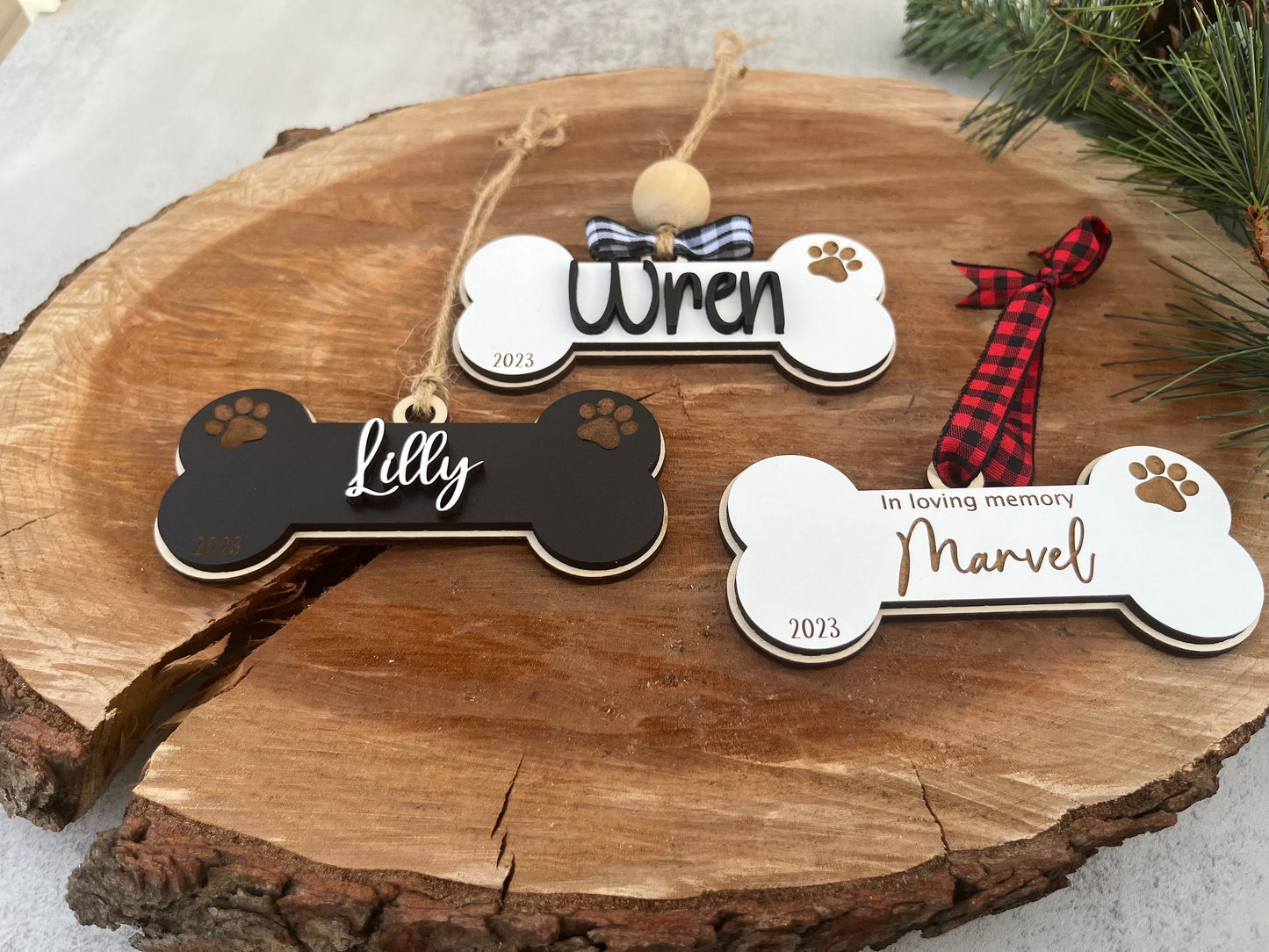 Personalized Dog Bone Christmas Ornament