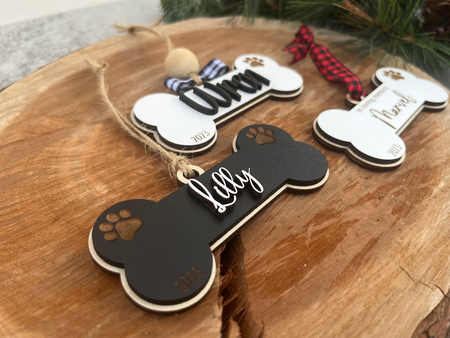 Personalized Dog Bone Christmas Ornament