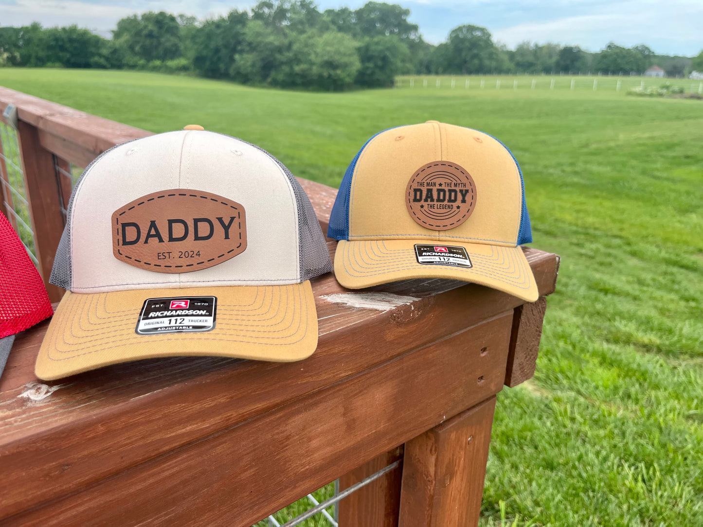 Dad Leather Patch Hat Personalized