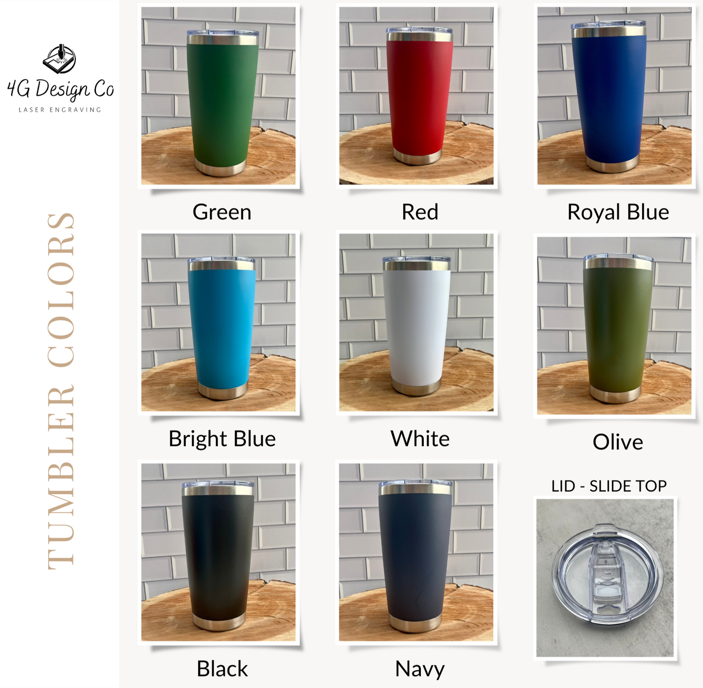 20 Oz Tumbler with Slide Lid | Men, Women, Logo