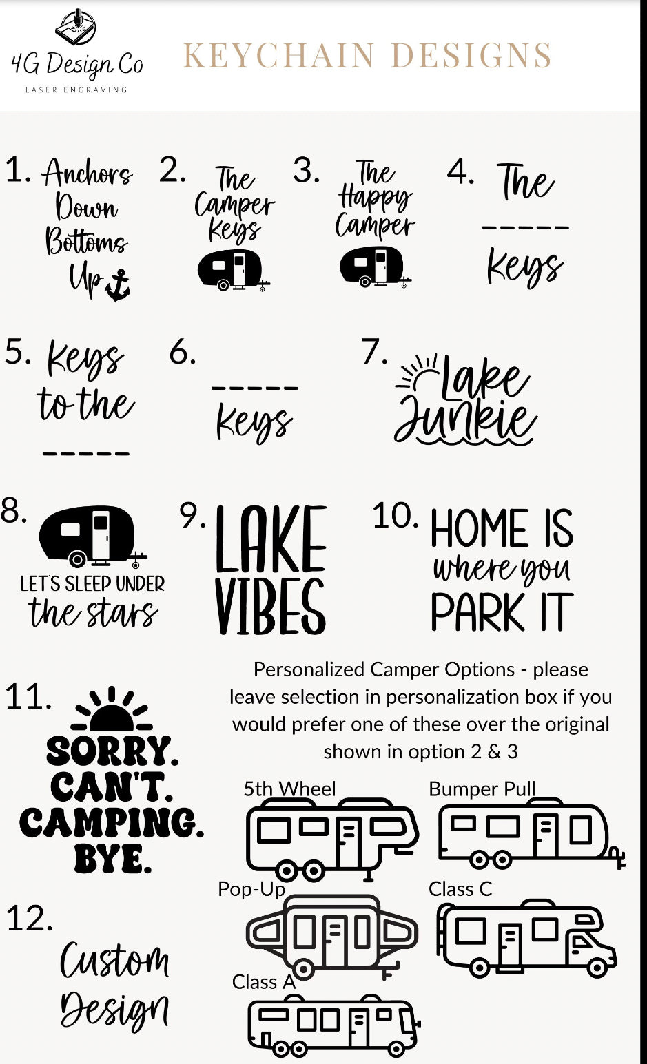 Keys to the Camper Keychain | RV Key Chain