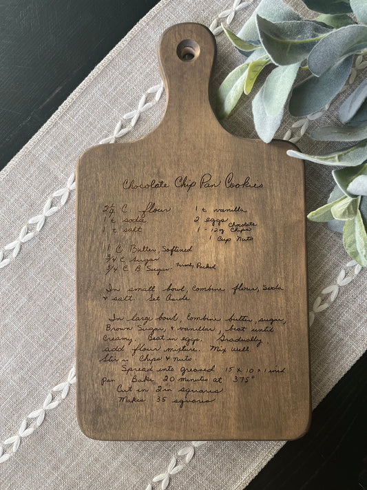 Handwritten Recipe Board