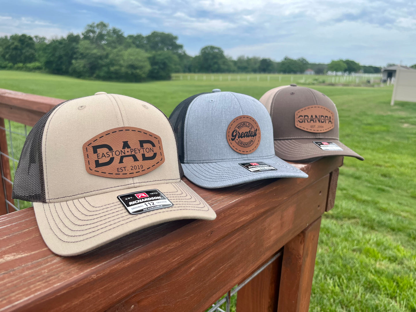 Dad Leather Patch Hat Personalized