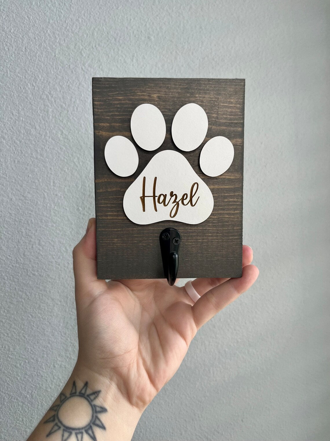 Small Personalized Dog Leash Holder