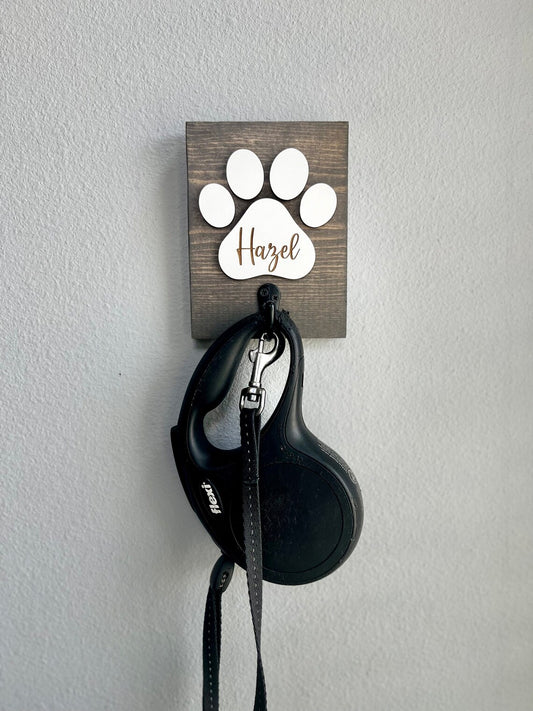 Small Personalized Dog Leash Holder