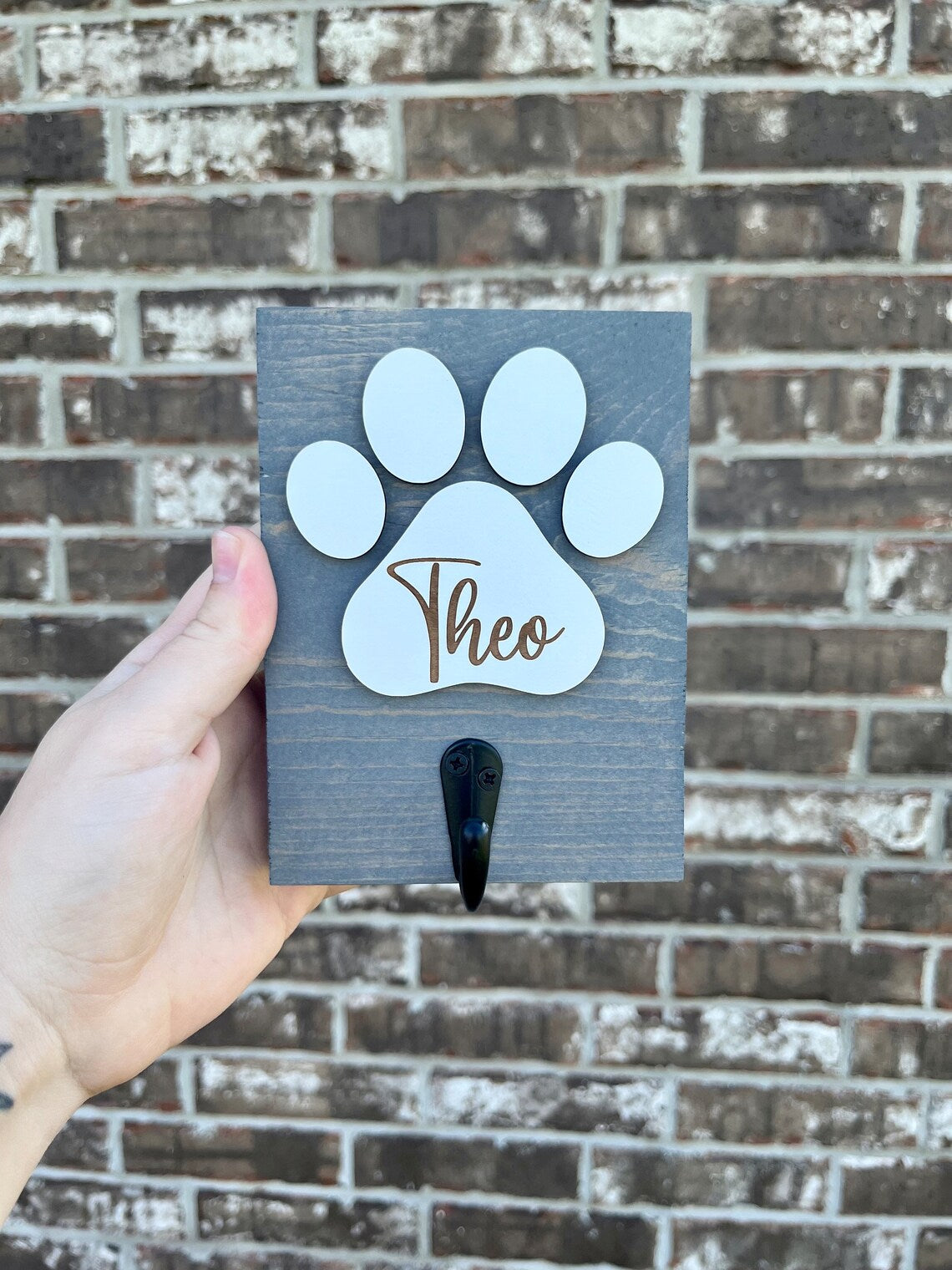 Small Personalized Dog Leash Holder