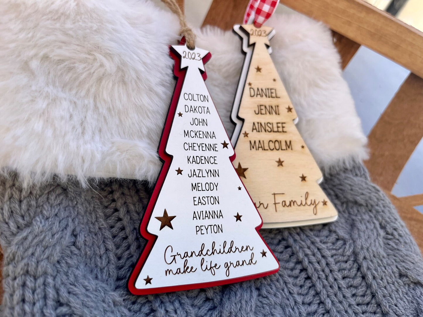 Personalized Christmas Tree Name Ornament | Up to 25 Family Names