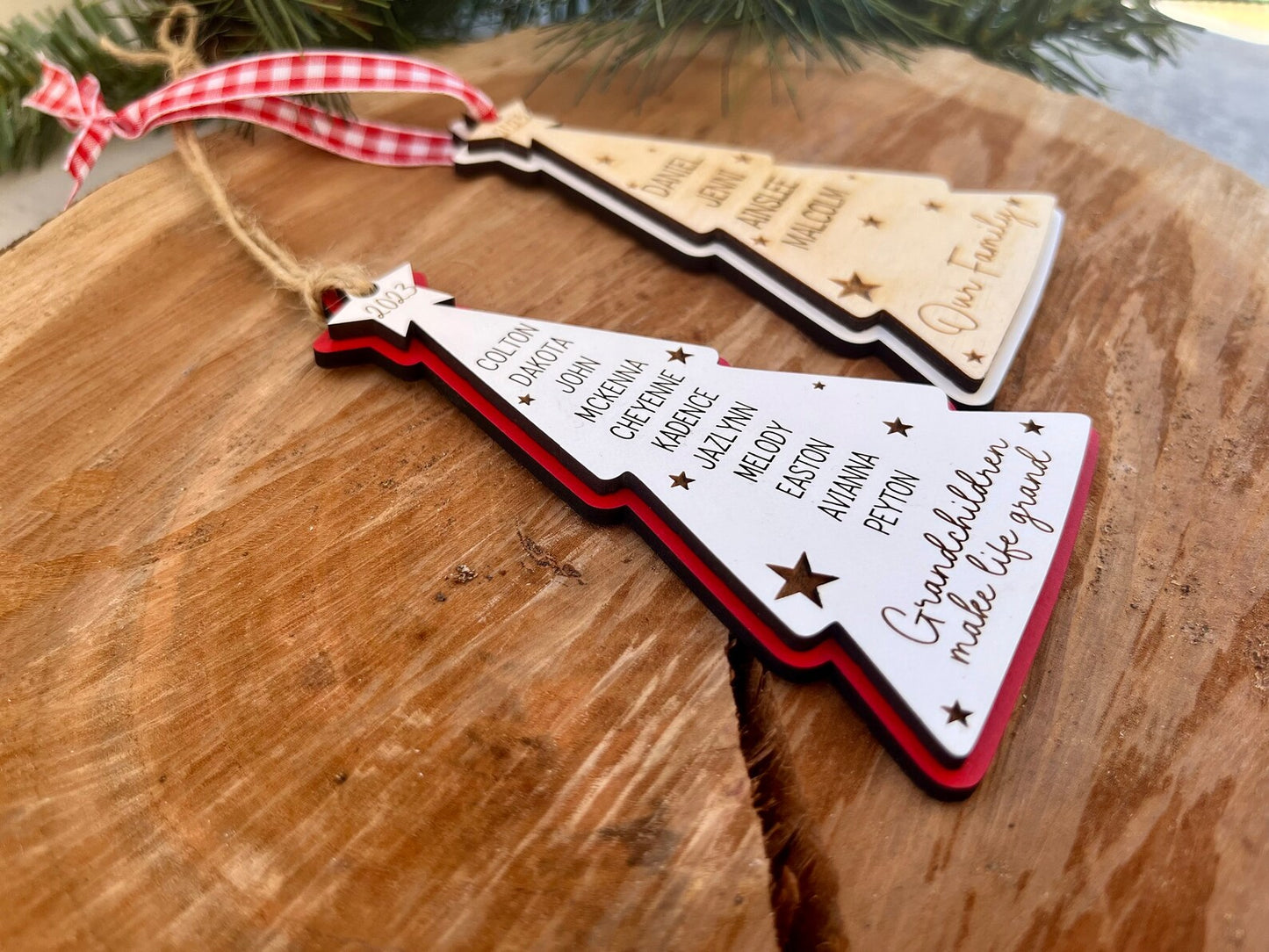 Personalized Christmas Tree Name Ornament | Up to 25 Family Names