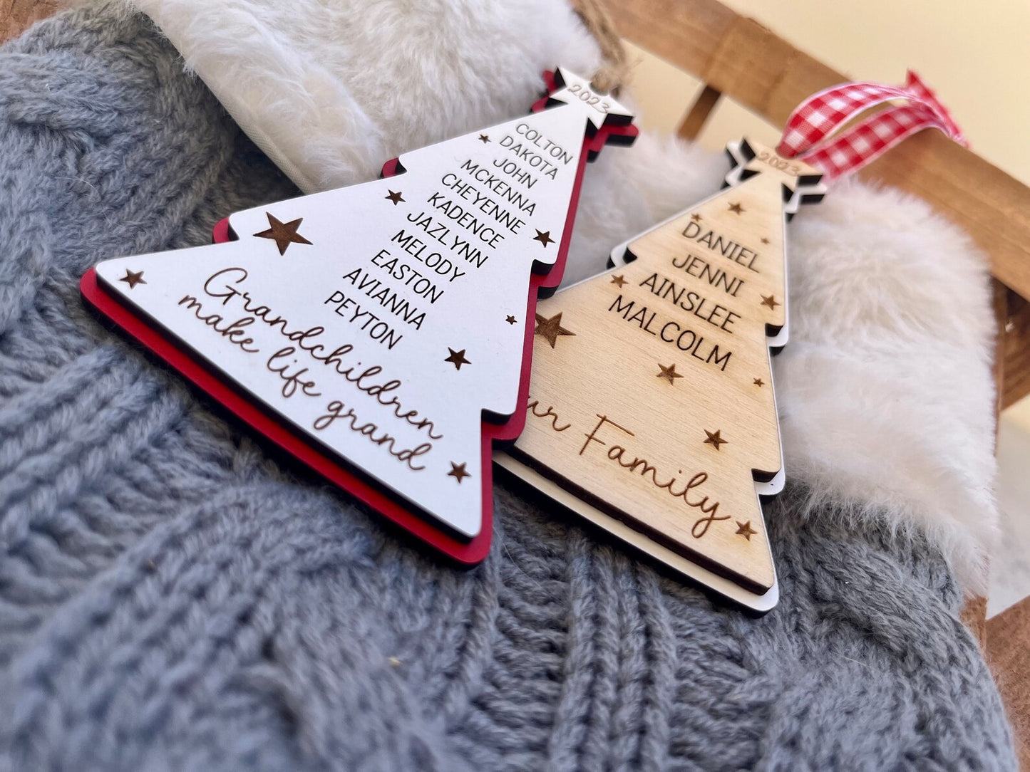 Personalized Christmas Tree Name Ornament | Up to 25 Family Names