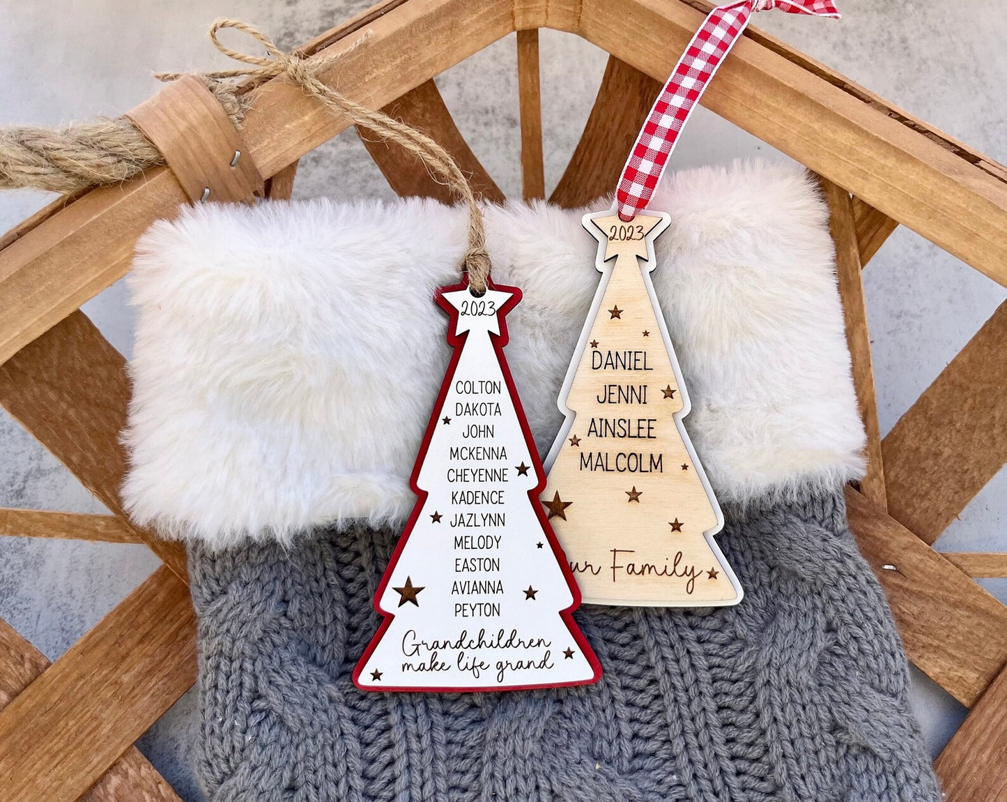 Personalized Christmas Tree Name Ornament | Up to 25 Family Names