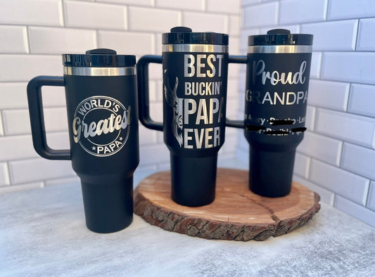 Mens Personalized Tumbler with Handle | 40oz