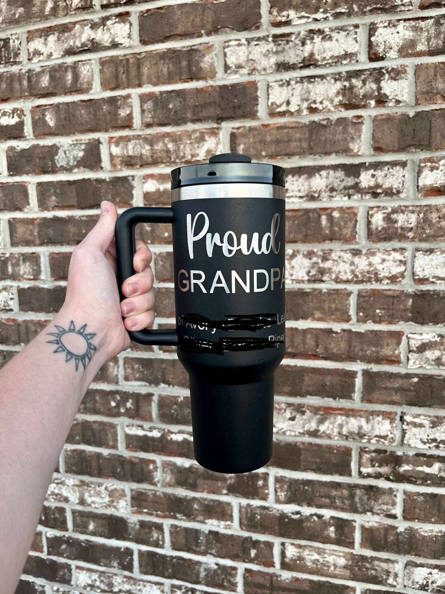 Mens Personalized Tumbler with Handle | 40oz