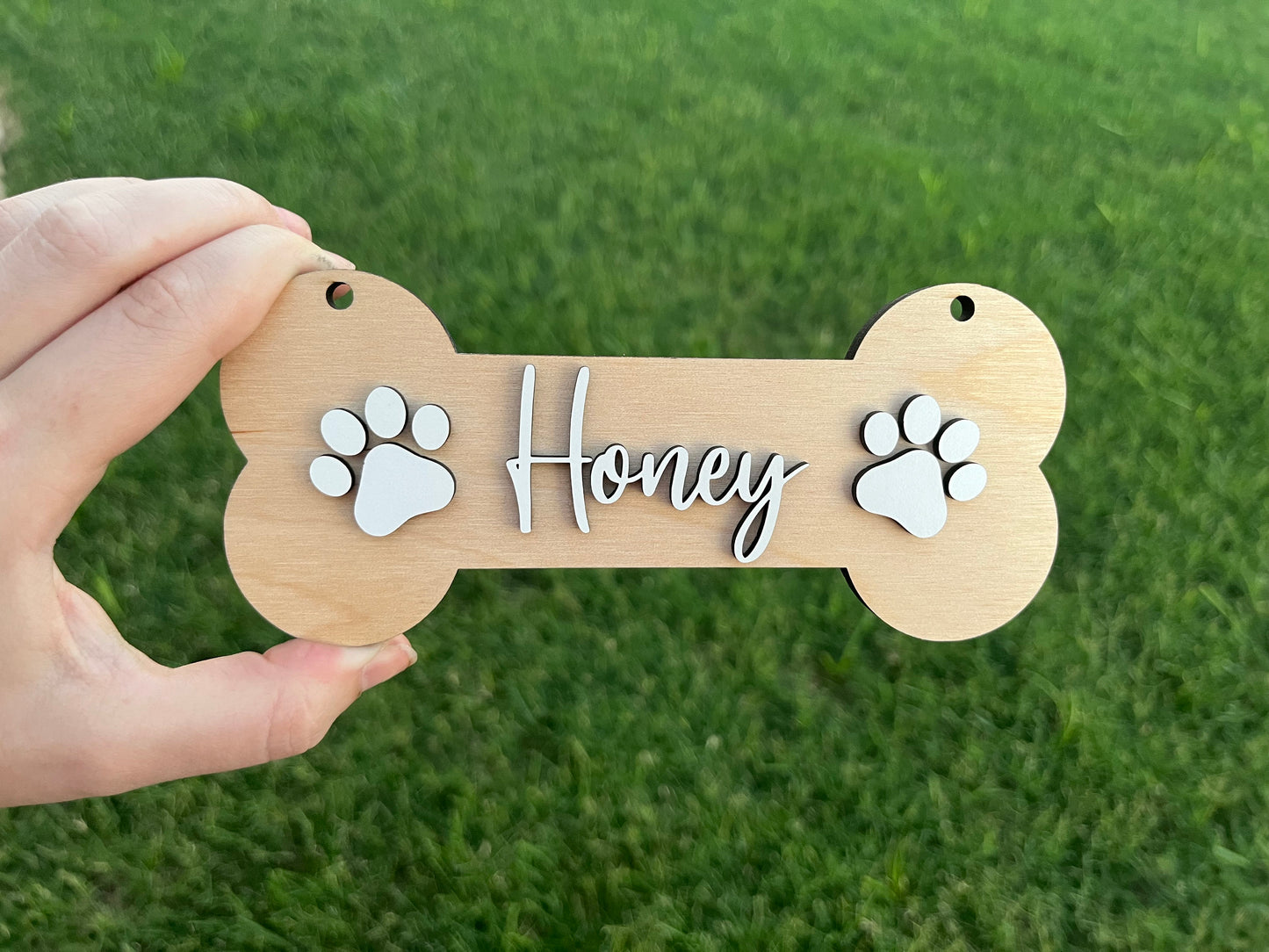 Small Personalized Dog Bone Name Sign