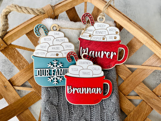 Up to 11 Names | Family Christmas Ornament Personalized