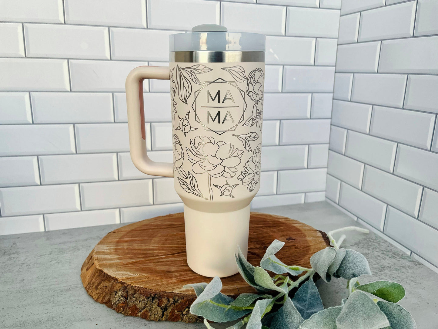 Mama Tumbler with Handle | Personalized 40 Oz Tumbler